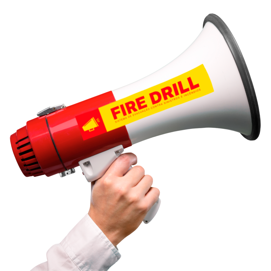 Megafone com a marca Fire Drill